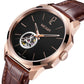 MEGIR Retro Men's Wristwatch Luxury Automatic Mechanical Watches Leather Sapphire 5ATM Waterproof Watch Relogio Masculino 62073