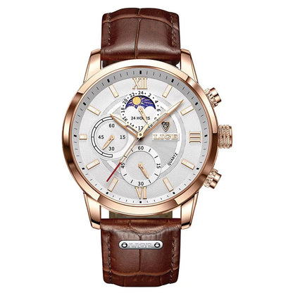 LIGE New Men Watch Top Brand Luxury Waterproof Luminous Sport Wristwatch Quartz Military Leather Watch For Men Relogio Masculino