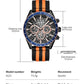 MEGIR Classic Quartz Watch for Men Waterproof Multi-Function Sport Chronograph Fashion Canvas Strap Male Wristwatch Clock 8121