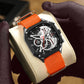 MEGIR Men's Watch Chronograph Orange Canvas Strap Sport Wristwatch Luminous Auto Date Quartz Watches Clock Montre Homme 2217