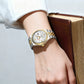 CURREN Women's Watch New Two- Tone Bracelet Quartz Wristwatch with Luminous Hands Luxury Shiny Dial with Stainless Steel Band
