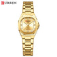 CURREN Women's Slim Quartz Watch Luxury Classic Round Dial with Rhinestone Elegant Stainless Steel Band for Ladies