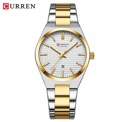 CURREN Fashion Luxury Brand Women's Watches New Simple Quartz Wristwatch with Stainless Steel Bracelet Luminous Hands