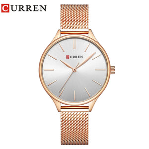 CURREN Simple Watches Hot Sale Wristwatches Women brand Fashion Dress Ladies Bracelet Watch Rose Gold Clock Gifts