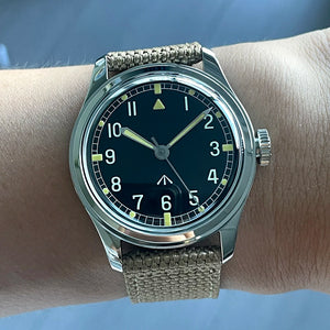 Field Watch Classic Retro Arrow Pilot Watch Male Mens Mechanical Satch Manual Hand Wind Luminous Stain Steel Merkur 38mm Case