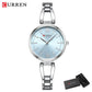 CURREN Luxury Brand Ladies Dress Wristwatch Waterproof Stainless Steel Strap Elegant Charming Dial with Rhinestones Women Watch