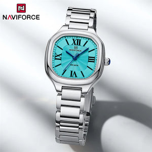 NAVIFORCE Women's Casual Watch Stainless Steel Bracelet Fashion Business Waterproof Quartz Wristwatches Ladies' Relogio Feminino