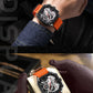 MEGIR Men's Watch Chronograph Orange Canvas Strap Sport Wristwatch Luminous Auto Date Quartz Watches Clock Montre Homme 2217