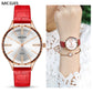 MEGIR Luxury Woman Wristwatch Elegant Waterproof Leather Strap Female Quartz Watches Diamond Dress Clock Gifts for Ladies 4213