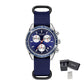 MEGIR Luxury Quartz Watches for Men Blue Canvas Strap Sport Leisure Chronograph Luminous Waterproof Male Wristwatch Clock 2247