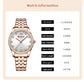 CURREN Classy Dress Watches for Women Stainless Steel Band Clock Female Rhinestone Dial Slim Wristwatches Ladies