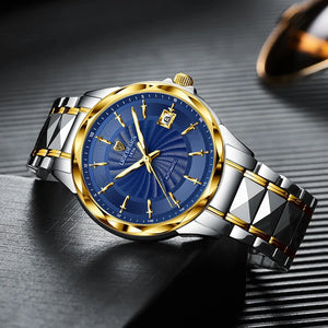 LIGE Top Brand Luxury Automatic Mechanical Watches For Men Fashion Tungsten Steel Waterproof Sapphire Watch Men Reloj Hombre+BOX
