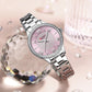 CURREN Luxury Rhinestones Rose Dial Fashion Watches with Stainless Steel Band New Quartz Wristwatches for Women