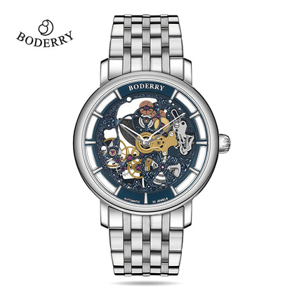 Boderry Watches Automatic Mechanical ELITE II Waterproof Sapphire Crystal Glass Wristwatches HANGZHOU CAL.5521 Movement For Men