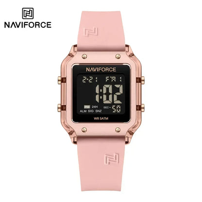 NAVIFORCE Watch for Women Multifunction Digital Luxury Watches Auto Time Date Week Display Silicone Strap Waterproof Girl clock