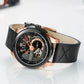 MEGIR Men Luxury Sport Automatic Movement Mechanical Watch Leather Business Wristwatch Clock Big Dial Relogio Masculino 62050