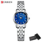 CURREN Ladies Watch with Two-Tone Stainless Steel Bracelet 28mm Dial with Rhinestones Markers Shimmering Shell Dial Elegant Idea