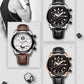 MEGIR Luxury Brand Military Sport Watches for Men Leather Strap Quartz Wristwatch Male Clock Chronograph Reloj Hombre 2065