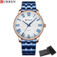 CURREN New Simple Style Stainless Steel Wristwatches for Men Luxury Brand Business Quartz Watch with Roman Numbers