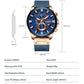 CURREN Men's Chronograph Watch Quartz Movement Luminous Hands Casual Sport Watch for Men Auto Date Waterproof Clock