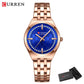 CURREN Designer Style Watch for Women Elegant 32mm Dial with Rhinestones Stainless Steel Band  Luxury Dress Ladies Wristwatch