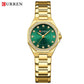 CURREN Luxury Elegance Watch for Women Simple Quartz Wristwatches with Sparkling Rhinestones Stainless Steel Bracelet Waterproof