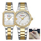 CURREN Luxury Elegant Wristwatches with Stainless Steel Band,Stylish Quartz Watch with Sparkling Rhinestone Dial for Gift