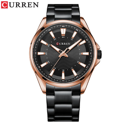 CURREN Classic Simple Stainless Steel Quartz Wristwatches Fashion Brand Men's Watches with Luminous Hands