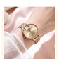 CURREN Fashion Quartz Wristwatches for Women Simple Stainless Steel Watch Bracelet with Flower Design Dial