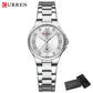 CURREN Luxury Brand Wristwatches for Women Stainless Steel Band with Elegance Dial Luminous Hands Waterproof watch