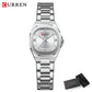 CURREN Women's Slim Quartz Watch Luxury Classic Round Dial with Rhinestone Elegant Stainless Steel Band for Ladies