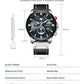 CURREN Men's Chronograph Watch Quartz Movement Luminous Hands Casual Sport Watch for Men Auto Date Waterproof Clock