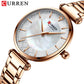 Watches Women CURREN Top Brand Fashion Thin Quartz Wristwatch with Charming Stainless Steel Bracelet