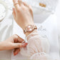 CURREN Classy Dress Watches for Women Stainless Steel Band Clock Female Rhinestone Dial Slim Wristwatches Ladies