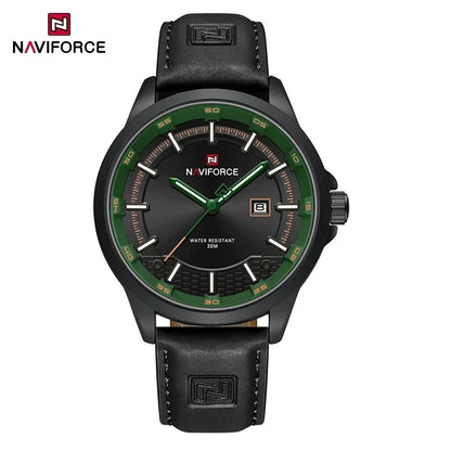 NAVIFORCE Quartz Dress Watch For Men Simple Original Leather Man Watches Waterproof Luminous Business Hand Calendar Clock Gift