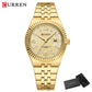 CURREN Women's Watch New Two- Tone Bracelet Quartz Wristwatch with Luminous Hands Luxury Shiny Dial with Stainless Steel Band