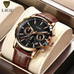 LIGE New Brown Leather Watch for Men Fashion Top Brand Luxury Men's Quartz Wristwatches Casual Waterproof Luminous Chronograph