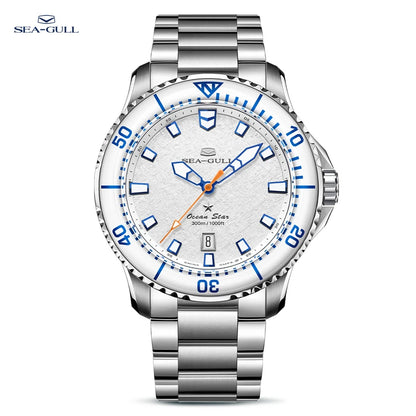 Seagull Ocean Series Pro Men Diving Watch Ice Wing Snow Region 300M Waterproof Luminous Calendar 43.5mm Sapphire Metal Strap1212