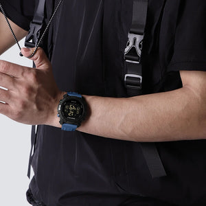NAVIFORCE Men's Fashion LCD Digital Wristwatch 50m Waterproof Sports Silicone Strap Watches for Man Casual Electronic Male Clock