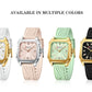 CURREN Elegant Simple Watch for Women Luxury Dress Square Dial Silicone Strap with Luminous Hands New Quartz Wristwatch