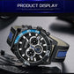 MEGIR Watches for Men Brand Luxury Military Sports Watch Chronograph Leather Strap Waterproof Date Quartz Wristwatch Man Clock