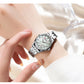 CURREN Ladies Watch with Two-Tone Stainless Steel Bracelet 28mm Dial with Rhinestones Markers Shimmering Shell Dial Elegant Idea