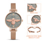 MEGIR Fashion Women Watches Luxury Quartz Wristwatch Rose Gold Mesh Strap Ladies Business Casual Watch Reloj Mujer 7009