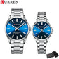 CURREN Fashion Brand Couple Watches for Lovers Simple Classic Quartz Stainless Steel Bracelet Wristwatches with Luminous Hands