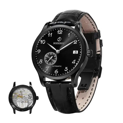 BODERRY Mens Micro-rotor Automatic Dress Watches Waterproof Stainless Steel Mechanical Business Wrist Watch for Men,Sapphire