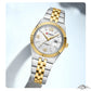 CURREN Women's Watch New Two- Tone Bracelet Quartz Wristwatch with Luminous Hands Luxury Shiny Dial with Stainless Steel Band
