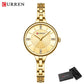CURREN Simple Romantic Rhinestone Dial with Stainless Steel Bracelet Luxury Design  Quartz Wristwatches