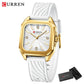 CURREN Chic Elegant Women's Watch Square Minimalist Dial with Luminous Hands Luxury Simple Quartz Wristwatch Ladies