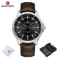 NAVIFORCE Quartz Dress Watch For Men Simple Original Leather Man Watches Waterproof Luminous Business Hand Calendar Clock Gift