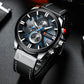 CURREN Men's Chronograph Watch Quartz Movement Luminous Hands Casual Sport Watch for Men Auto Date Waterproof Clock